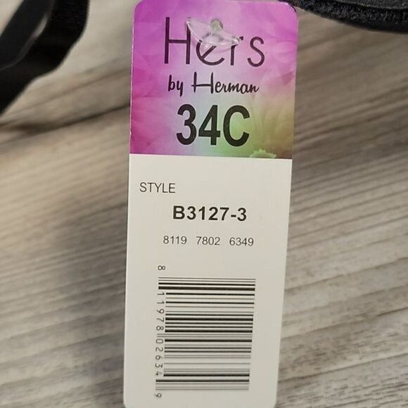 Hers by Herman Coral & Lace Bra & Panty Set Sz 34C - Picture 7 of 9